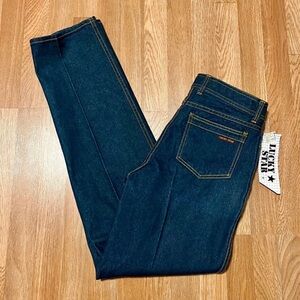Lucky Star Mens Indigo Dark Wash Straight Leg Cotton Denim Jeans 32x34 NOS VTG